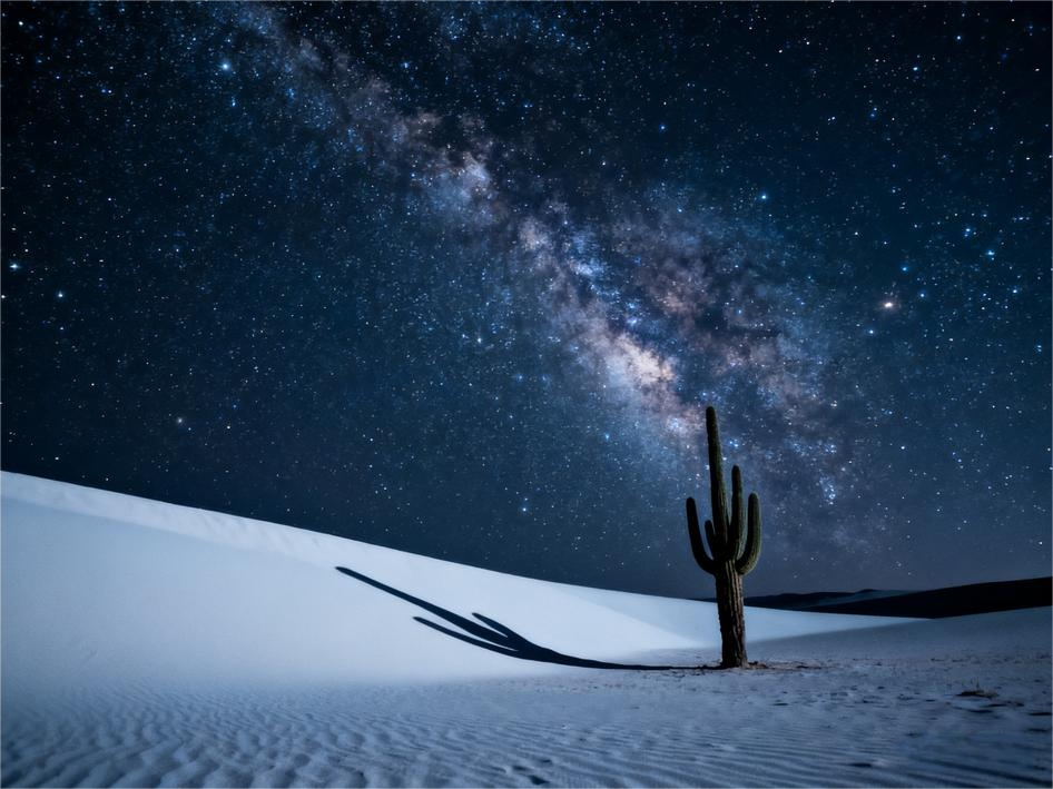 Starlit Desert Expanse - AI Generated Night Sky