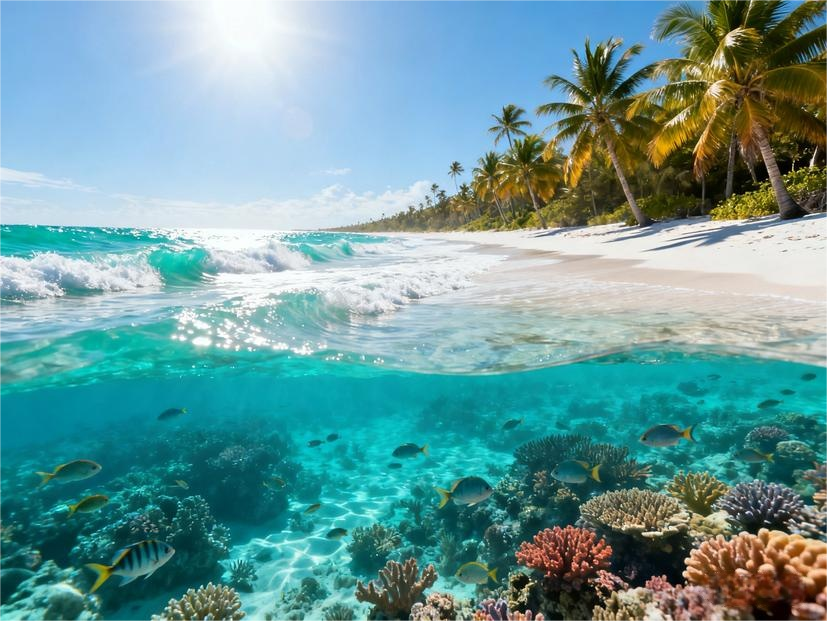 Vibrant Tropical Beach - AI Generated Seascape
